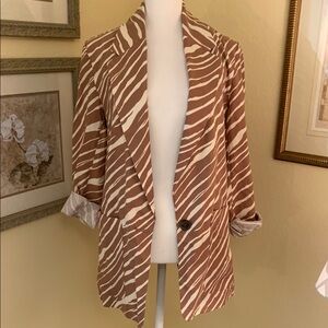 A New Day Brown Zebra Print Women's Blazer